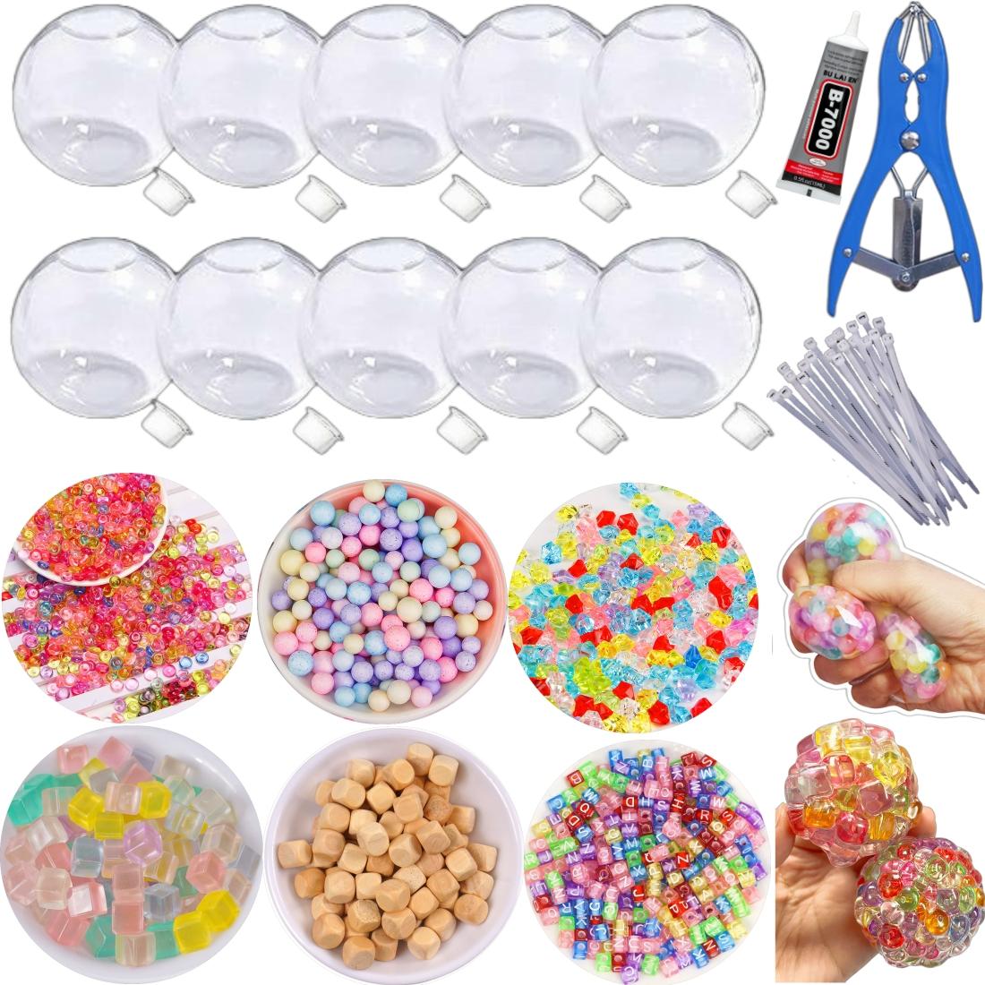 DIY Stress Ball Making Kit, Includes 6 Filler Packs, 10 Transparent Blank Skins, 15ML Glue, Expansion Tool, Ideal for Adult Relaxation DIY Stress Ball Making Kit, Includes 6 Filler Packs, 10 Transparent Blank Skins, 15ML Glue, Expansion Tool, Ideal for Adult Relaxation