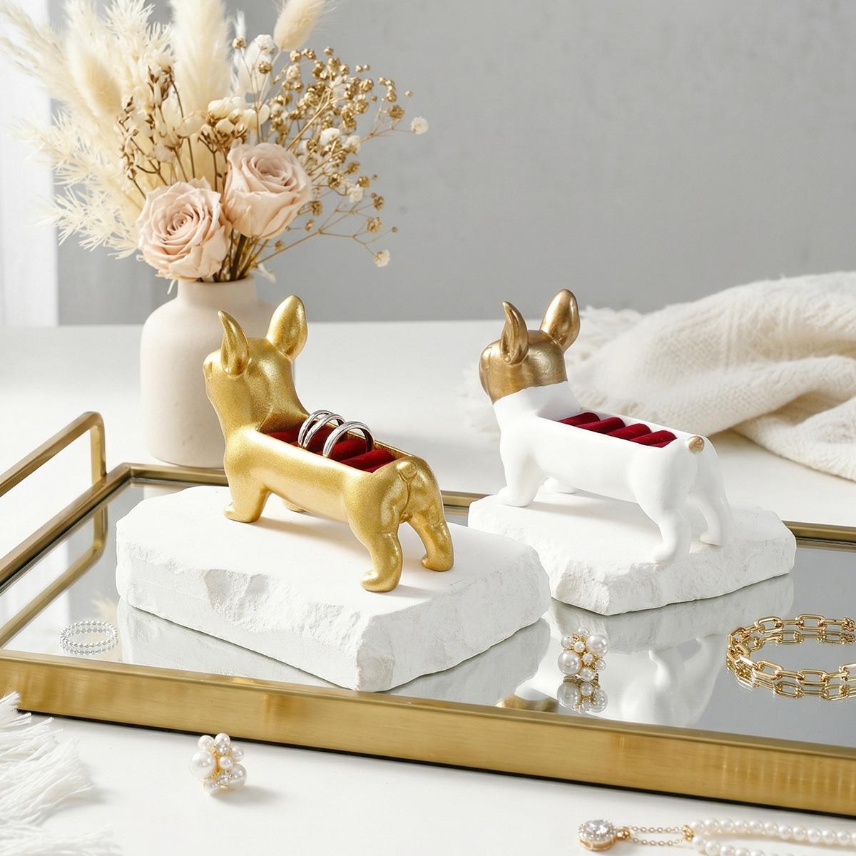 Creative Dog-Shaped Jewelry Display Stand, Resin Material Home Decor, Ideal for Rings, Necklaces, Bracelets, Earrings, Photography Props