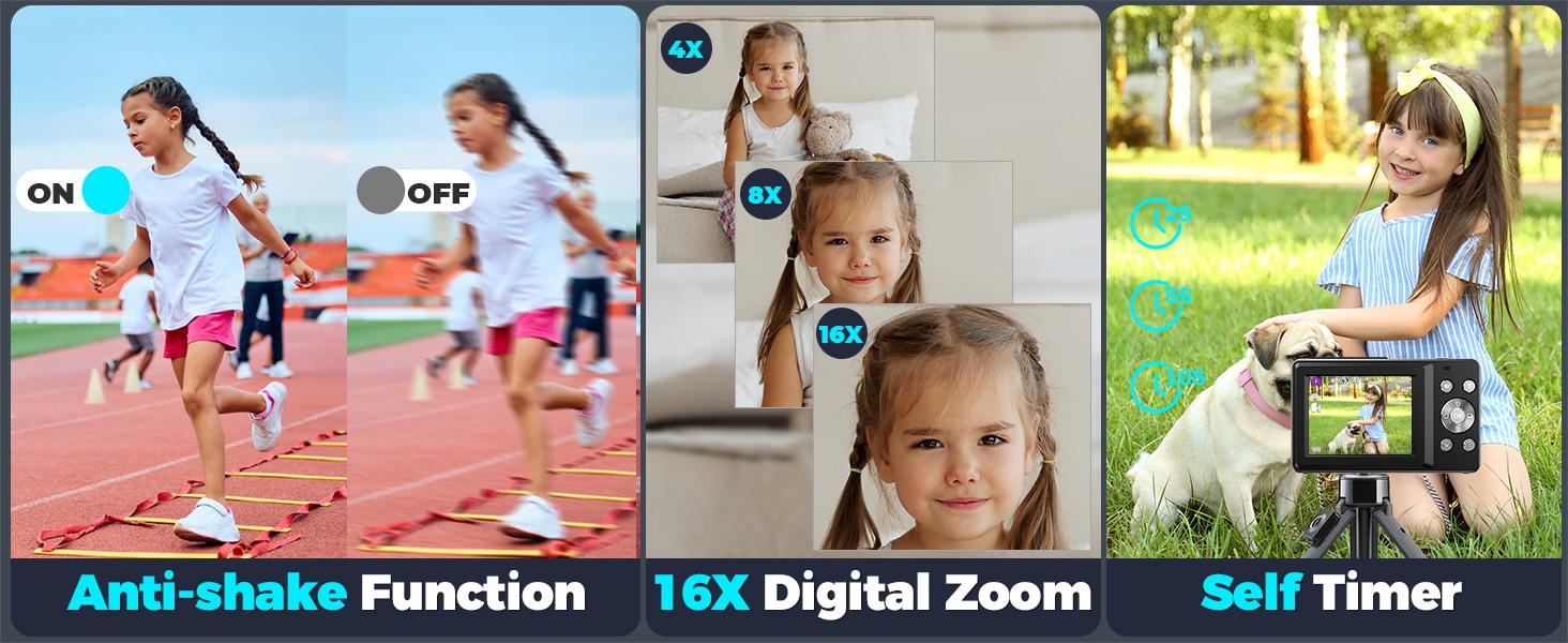 Digital Camera, FHD 1080P Camera, Digital Point and Shoot Camera with 16X Zoom Anti Shake,Suitable for teenagers and beginners,Holiday Gifts Handycam Pink,Holiday gifts, Christmas