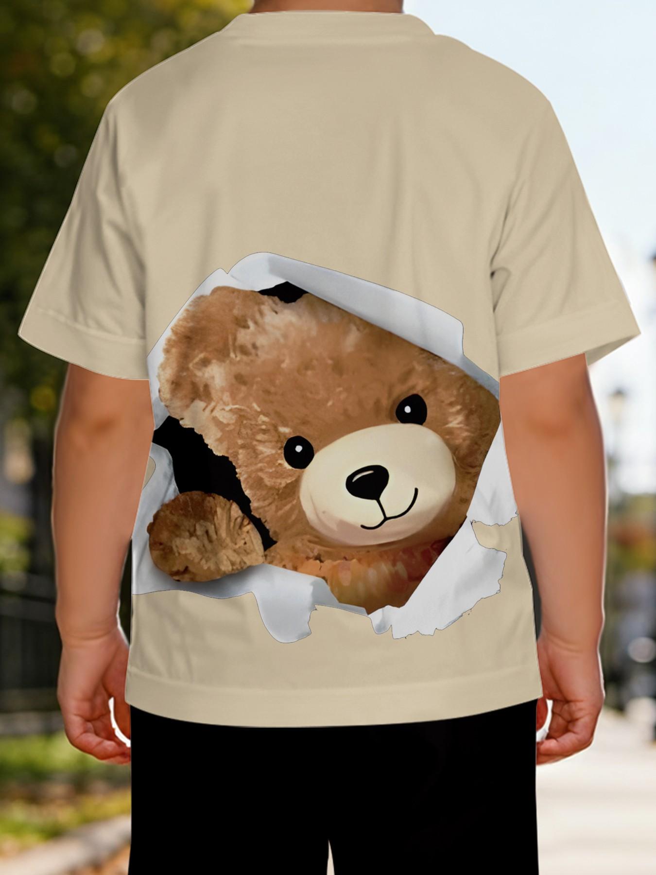 Kids Cartoon Short Sleeve Set, Unisex Cute Summer Pajamas, Casual Baby Clothes, Perfect Gift, 100% Polyester, Ideal for Daily & Outdoor Activities