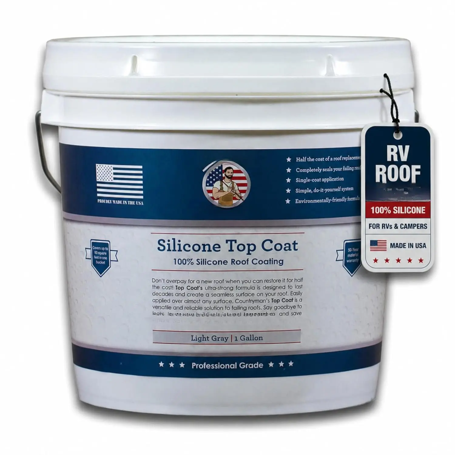 Roof Coating, Light Gray, 1 Gallon | Creates a seamless,  membrane with long-lasting protection against UV, cracking, peeling and chalking.
