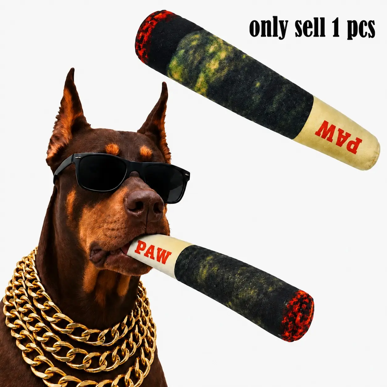 1  PCS Durable Plush Interactive Chew Toy for Dogs, Chew Stick, Interactive Stress Relief Toy for Dogs,Cigar-Shaped Squeak Toy for Small, Medium and Large Breeds, Perfect Gift for Puppies & Adult Dogs, Interactive Tough Chewer