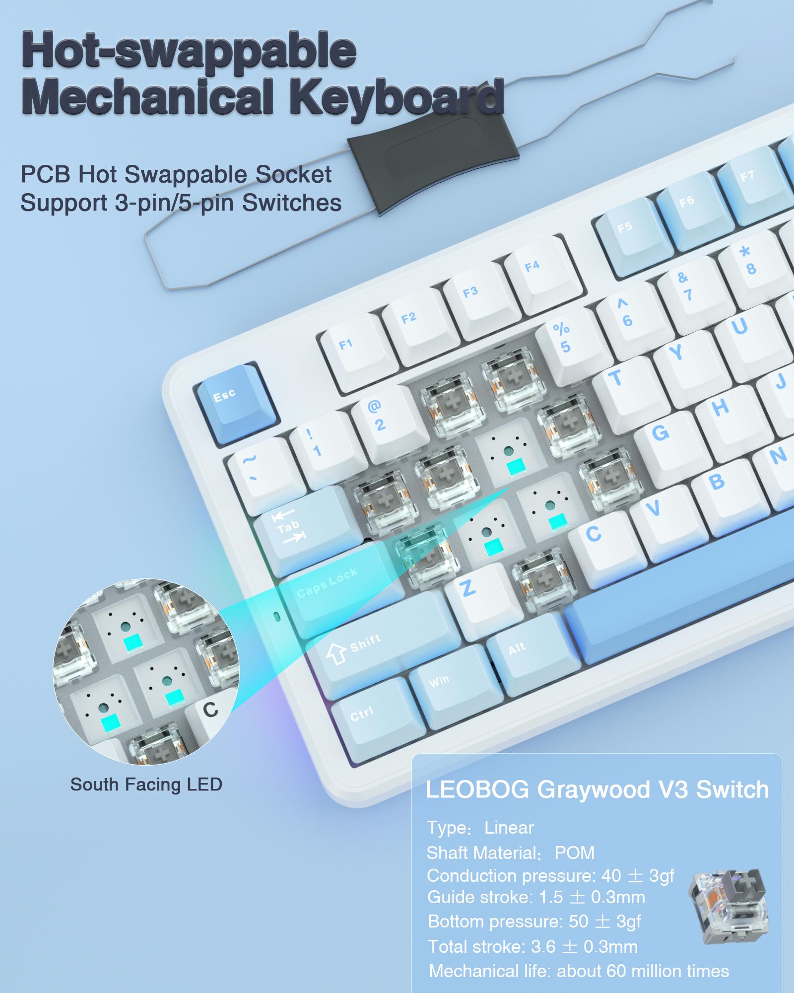 AULA F87 TKL Wireless Mechanical Gaming Keyboard,75% Custom Hot Swappable Keyboard,Tri-Mode Connection 2.4GHz/USB-C/BT5.0 Gasket Mount Gaming Keyboard with PBT Keycaps,Pre-lubed Greywood Switches,RGB Backlit Mechanical Keyboard TikTokShopfalldealsforyou