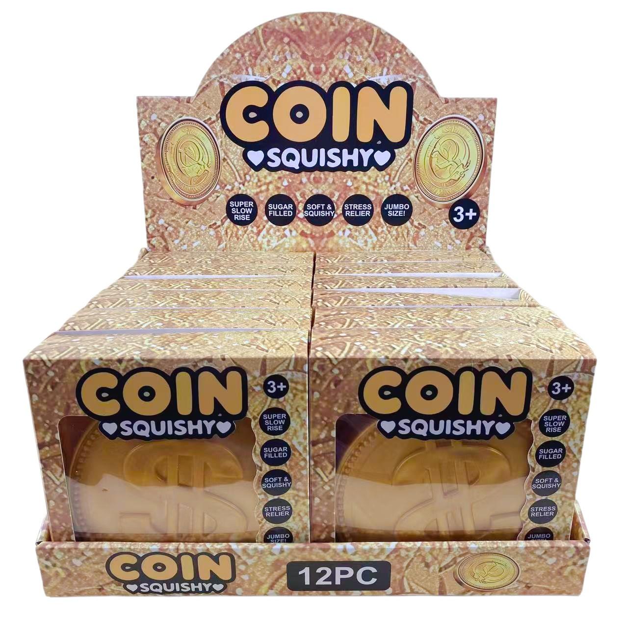 Simulation Dollar Stress Relief Toy, Large Gold Coin Soft Rebound Squeeze Fidget Fortune Toy, Healing Soft Pressure Relief Tool, Non-Edible Child Hand Mold Toy