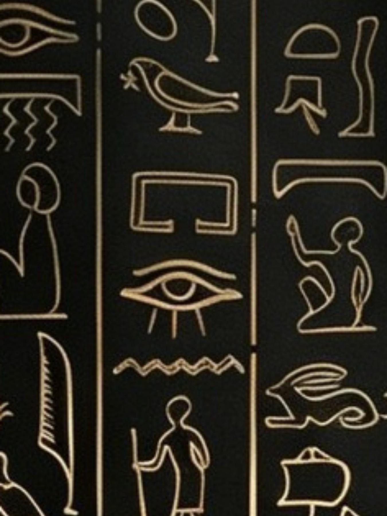Ancient Egyptian Scarab Gold Round Neck Short Sleeve T-Shirt, Hieroglyph Full Print, Casual Loose Fit, Breathable Quick-Dry