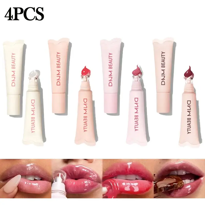 4pcs Hydrating Lip Gloss Set, Moisturizing and Shiny, Lightweight and Non-Greasy, Perfect for Daily and Party Lips Makeup