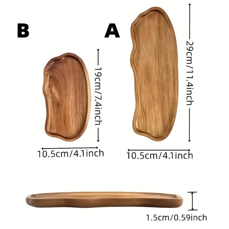 1/2 Set Wooden Tray, Multi-functional Wooden Tray, Cloud-shaped Tray, Cosmetic Display Tray, Perfume Tray, Bathroom Tray, Tableware Tray, Cake Tray, Kitchen Tray, Garden Tray, Party, Outdoor Festival, Buffet Tray, Display Tray, Decorative Tray, Party Tray