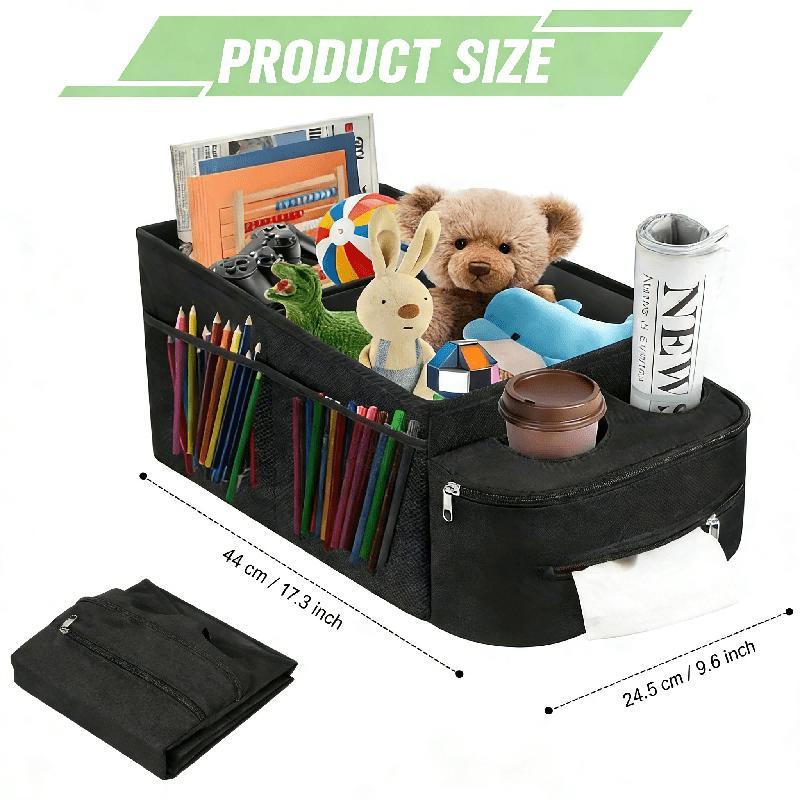 Large Capacity Foldable Oxford Car Seat Organizer Multifunctional Rear Seat Storage Box