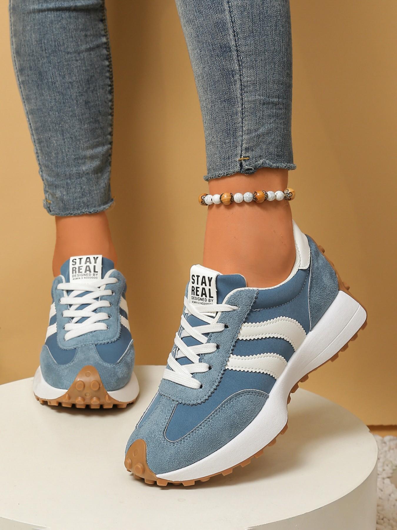 Spring Summer Retro Aggressive Shoes Women, Imitated Deer Skin Material, Casual Training Shoes, Anti-Slip Thick Sole, Outdoor Shopping Commute
