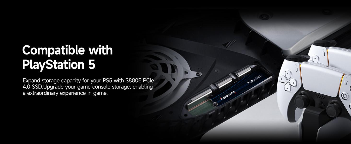 FANXIANG S880E/S880ER 4TB SSD M.2 NVMe PCIe Gen4 Gaming SSD M.2 2280, Up to 7100MB/s Compatible with PS5, Internal Solid State Drive for Gamers, Professionals, Creators FANXIANG S880E/S880ER 4TB SSD M.2 NVMe PCIe Gen4 Gaming SSD M.2 2280, Up to 7100MB/s Compatible with PS5, Internal Solid State Drive for Gamers, Professionals, Creators