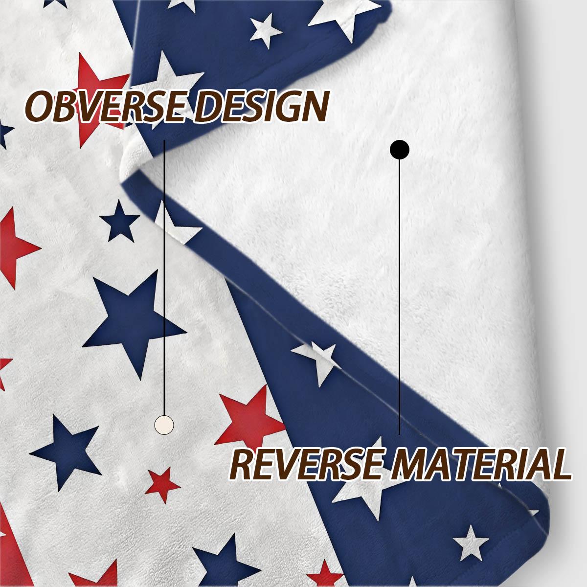 Striped Star Print Blanket, Soft Flannel, Breathable Warm Cozy, Sofa Bedroom Pet Use, Multiple Sizes Available, Gift Idea