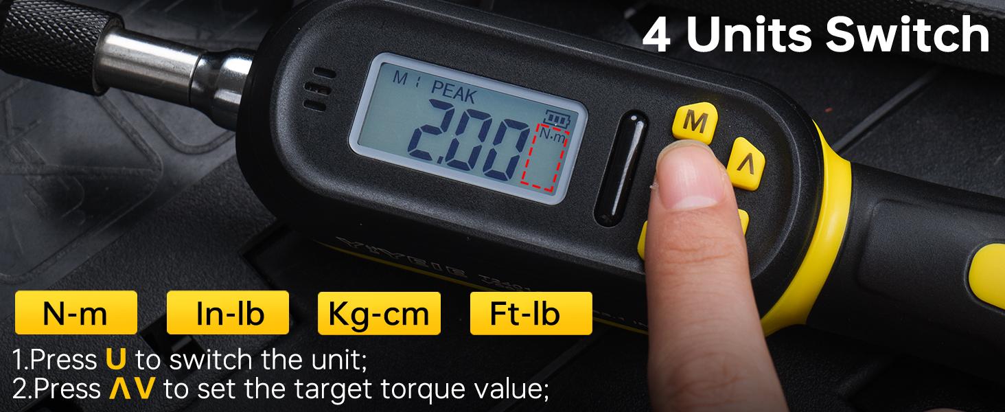 32PCS Digital Torque Screwdriver, 2.66-53.1 in-lbs/0.3-6 Nm, Inch Pound Torque Screwdriver Electrician with Buzzer & LED Indicator, Adjustable Screwdriver Torque Wrench Set with Bits & Sockets wrenches torque wrench