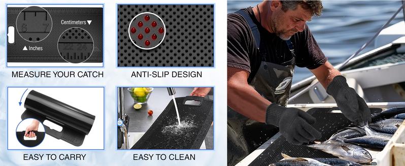 #JumpstartSale MOSSY OAK Fish Fillet Knife Set, 5 PCS Fish Cleaning Kit Includes 7" Fishing Knife, Non-Slip Fish Fillet Mat, Knife Sharpener, Fish Scaler Remover and Cut Resistant Gloves, Fishing Accessories Gifts