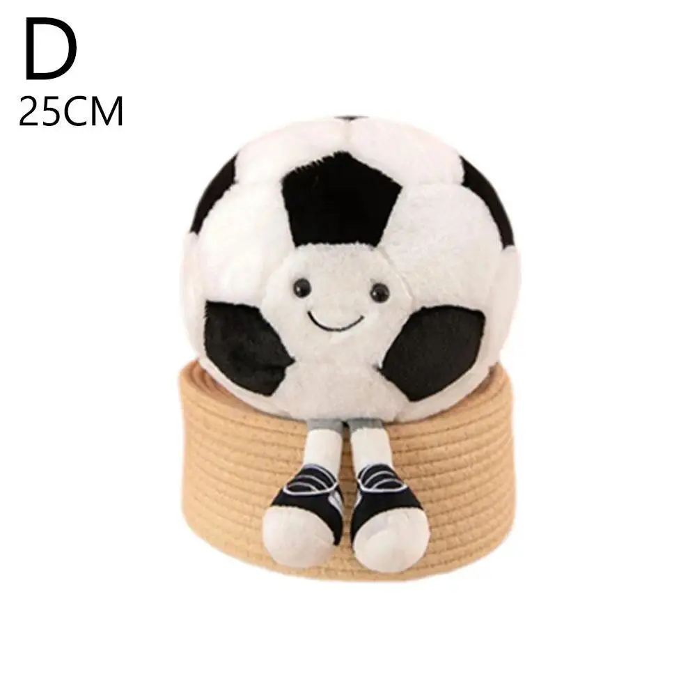 25/33cm Creative Football With Foot Plush Toy Doll Children Decorate Room Cute Basketball Fun Volleyball Soft Pillow