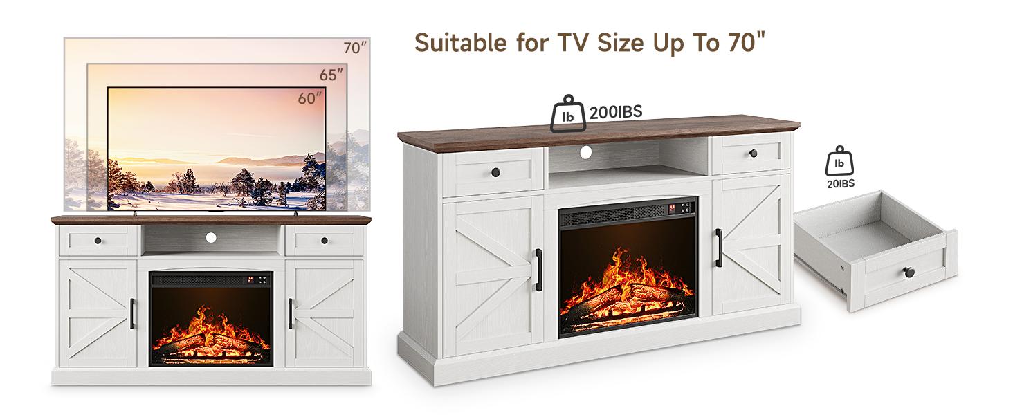 【Include 23" Electric Fireplace】ONBRILL 63"/70" Gorgeous Fluted Fireplace TV Stand for TVs up to 70", Modern Entertainment Center with Power Outlet , TV Media Console with Storage for Living Room, Bedroom Furniture,Christmas Gift 【Include 23" Electric Fireplace】ONBRILL 63"/70" Gorgeous Fluted Fireplace TV Stand for TVs up to 70", Modern Entertainment Center with Power Outlet , TV Media Console with Storage for Living Room, Bedroom Furniture,Christmas Gift