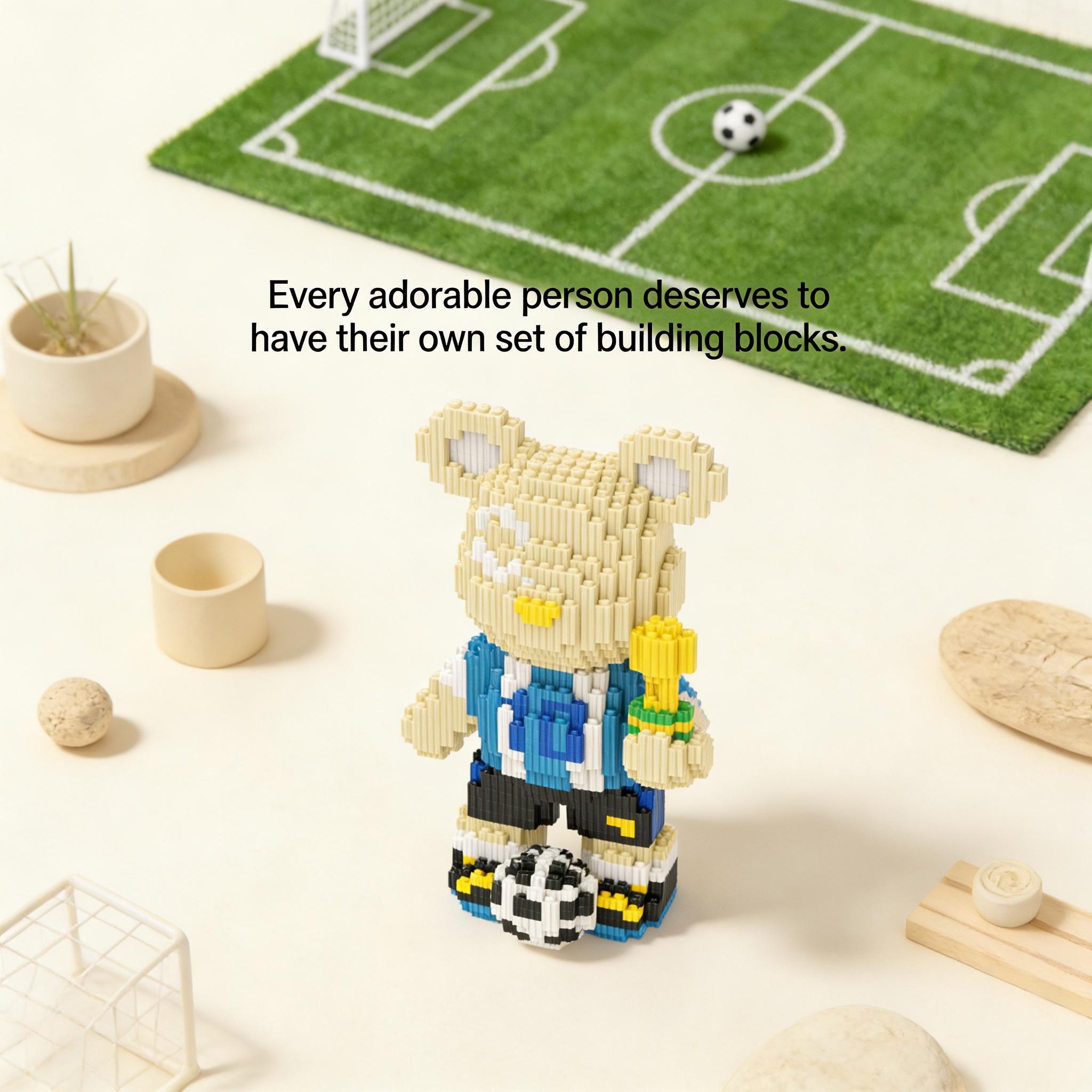 10 Championship Bear 3D Puzzle Building Blocks, Home Office Decor, Party Decoration, Ideal Moving Gift, Handmade Craft, Collectible Statue