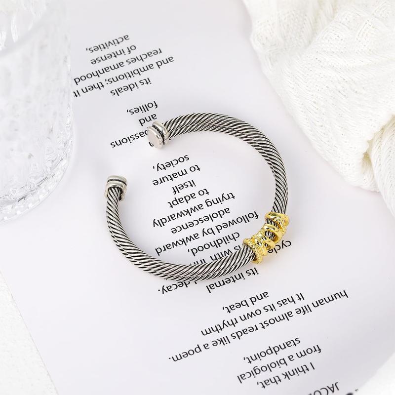 MYTYS Cable Bracelet for Women Fashion Vintage Twisted Cuff Elegant Minimalist Bangle Adjustable Wrist Jewelry Trendy Jewellery Accessories