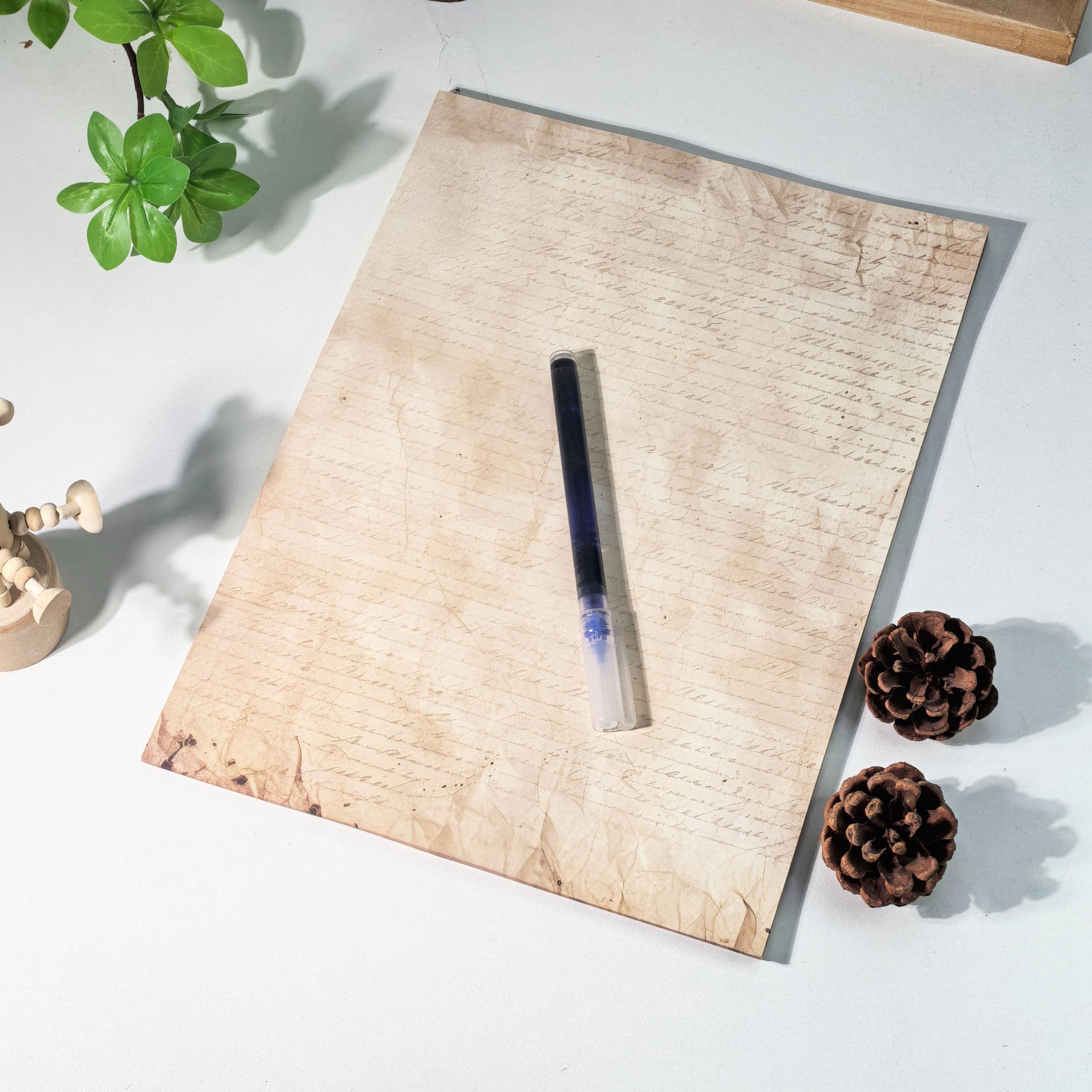 50 Sheets A4 Vintage Print Paper, Office Use, Greeting Cards, DIY Crafts, Holiday Stationery, Smooth Durable Writing Paper