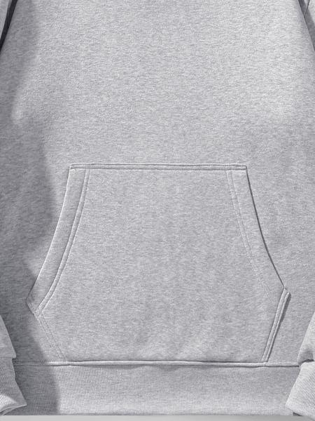 Men's Solid Color Essential Hooded Sweatshirt, Autumn & Winter Regular Fit Casual Long Sleeved Hoodie, Men's Daily Wear Clothing Men's Solid Color Essential Hooded Sweatshirt, Autumn & Winter Regular Fit Casual Long Sleeved Hoodie, Men's Daily Wear Clothing