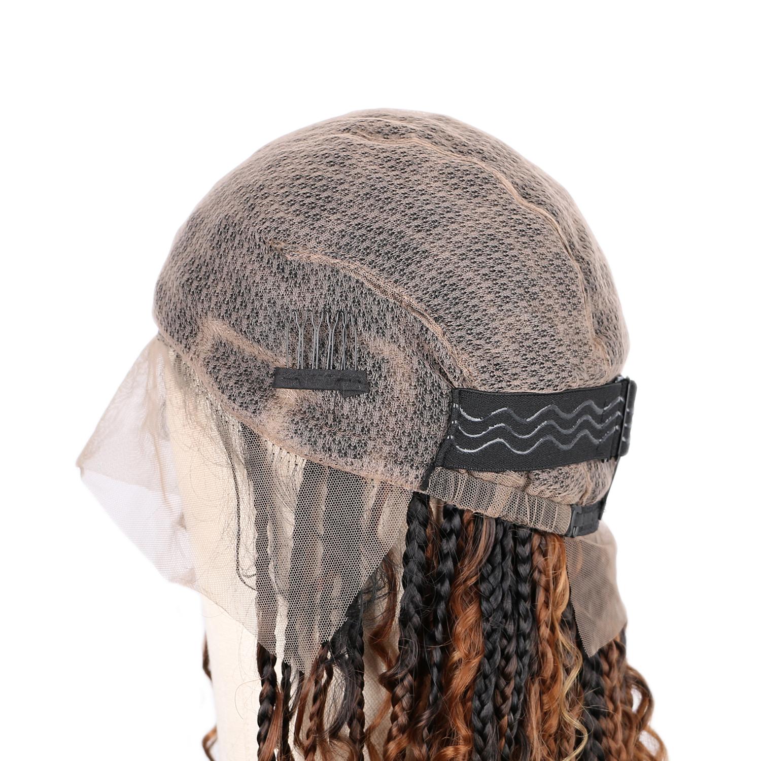 Braided Wigs for Women 16inch 13x6HD Braided Lace Front Wigs Boho Braided Wigs with Baby Hair Black Goddess Box Braid Wig Premium Synthetic Braided Lace Front Wigs