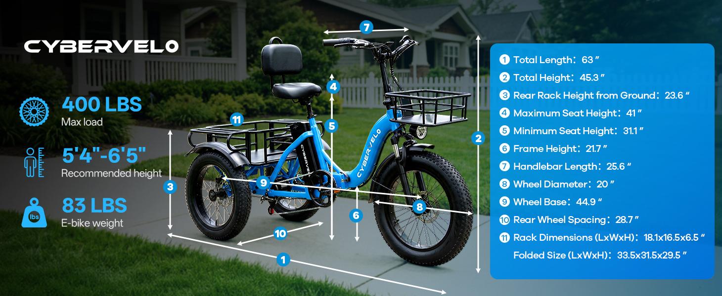 Electric bicycle for adults , three wheels electric bicycle, 48V20.8 Ah large removable battery ,20inch bike with basket ,bicycle for comment  beach  man womens  all terrain , one year warrenty  ,Cybervelo ebike C16