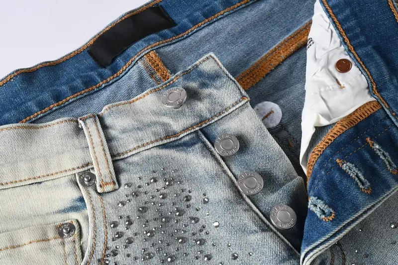 Men's Vintage School-Style Streetwear Denim Ripped Slim Fit Washed Stretch Cotton Blend Jeans - Menswear, Casual Comfortable High-Quality, Smooth Pockets, All Season Regular Size