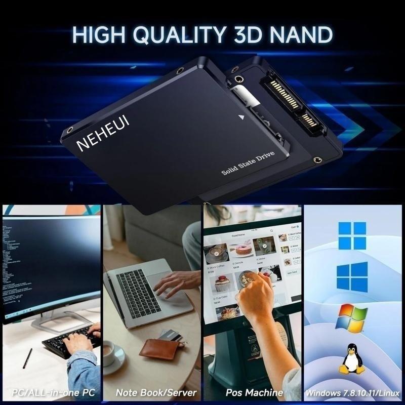 SSD 512gb/1tb Internal Solid State Drive, SATA Iii 6gb/s, 2.5 Inch 3D Nand Slc Cache, High Speed Up to 550mb/s, Compatible with Laptops and Desktops