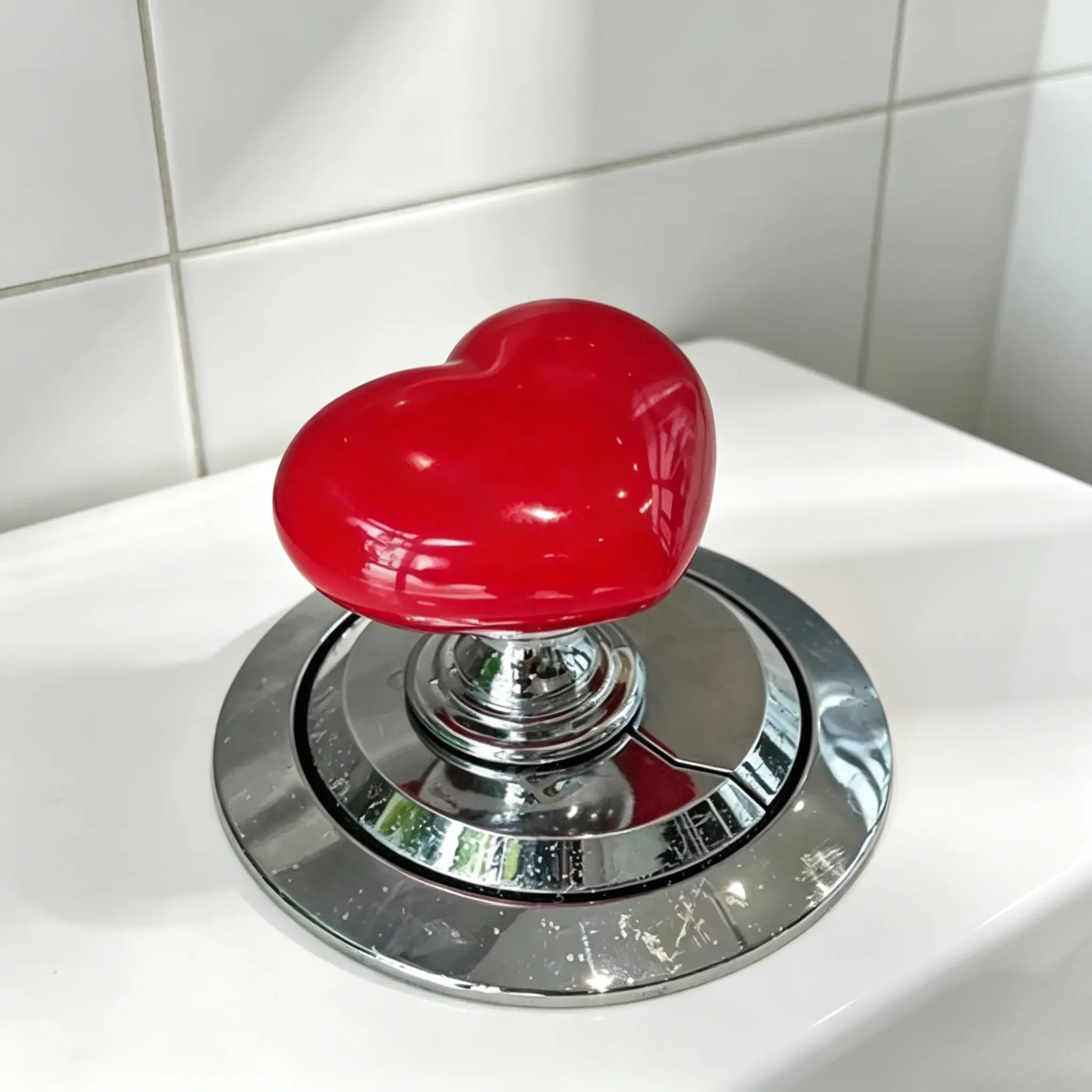 Heart‑Shaped Toilet Push Button Helper, Decorative Toilet Flush Knob Accessory, Practical Press Tool For Protecting Long Nails, Ideal For Household Bathroom Daily Renovation Use