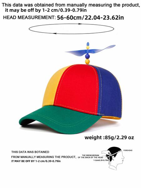 Adult Propeller Hat Unisex Adjustable Rainbow Helicopter Style Headwear Fun Holiday Accessory Unique Party Costume Cap