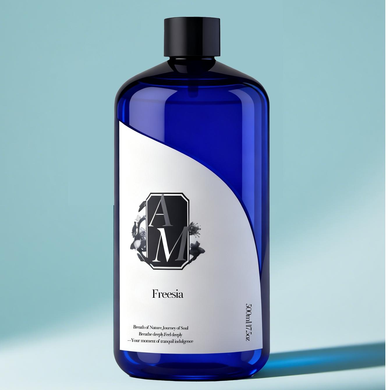 Freesia Scented 500ML Aromatherapy Essential Oil, Reed Diffuser Refill Liquid, Home Indoor Air Freshener, Spa Therapy