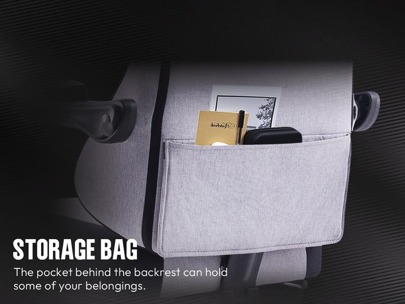 Dowinx Lumbar Massage Support office game Chair, spring cushion fabric, foot pedal ergonomic chair 300 LBS