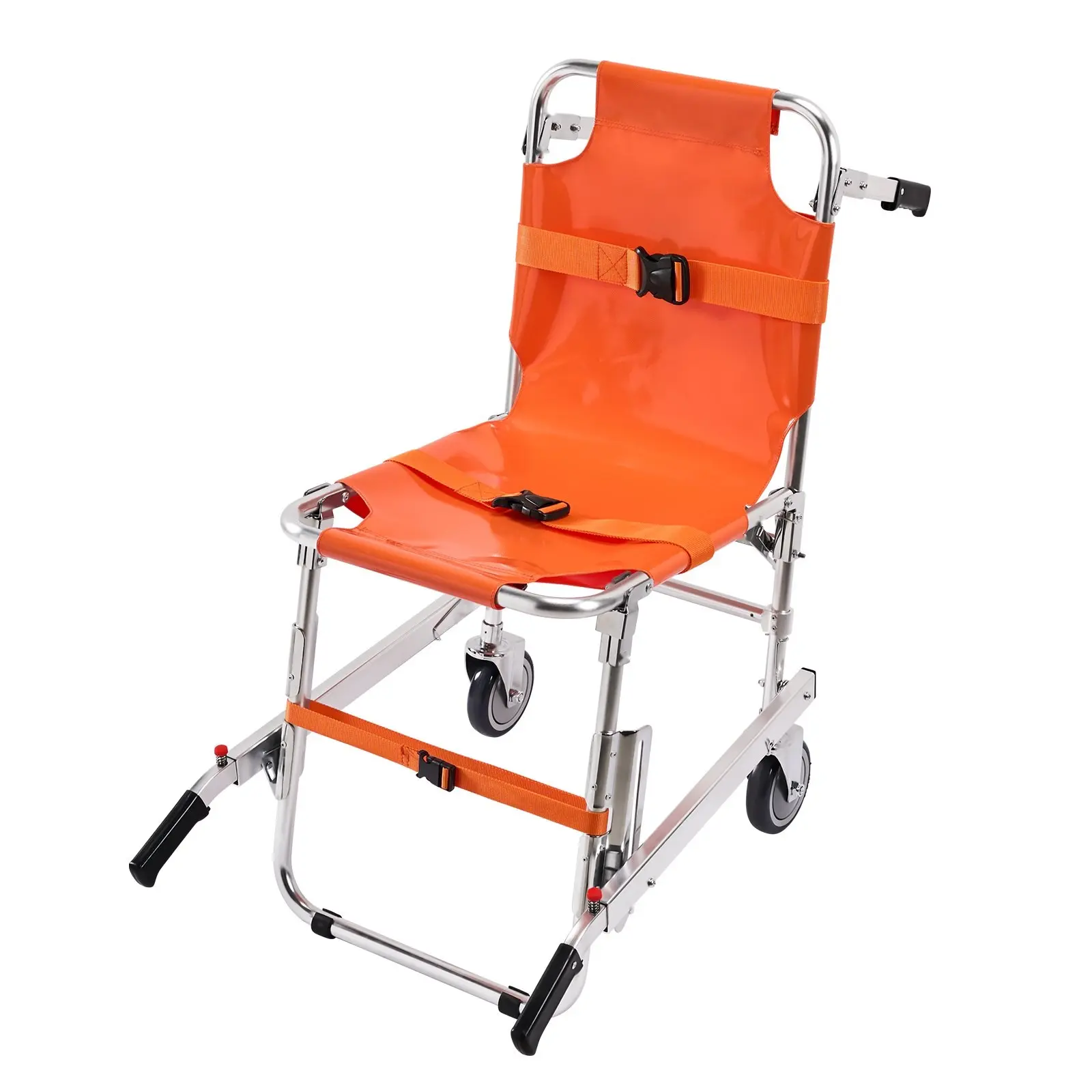 EMS Stair Chair With 350 Lbs Load Capacity, Foldable Aluminum Emergency Stair Climbing Wheelchair, Portable Stair Lift Chair With 2 Wheels, Ideal For Ambulance, Firefighter Evacuation, Elderly And Disabled Use