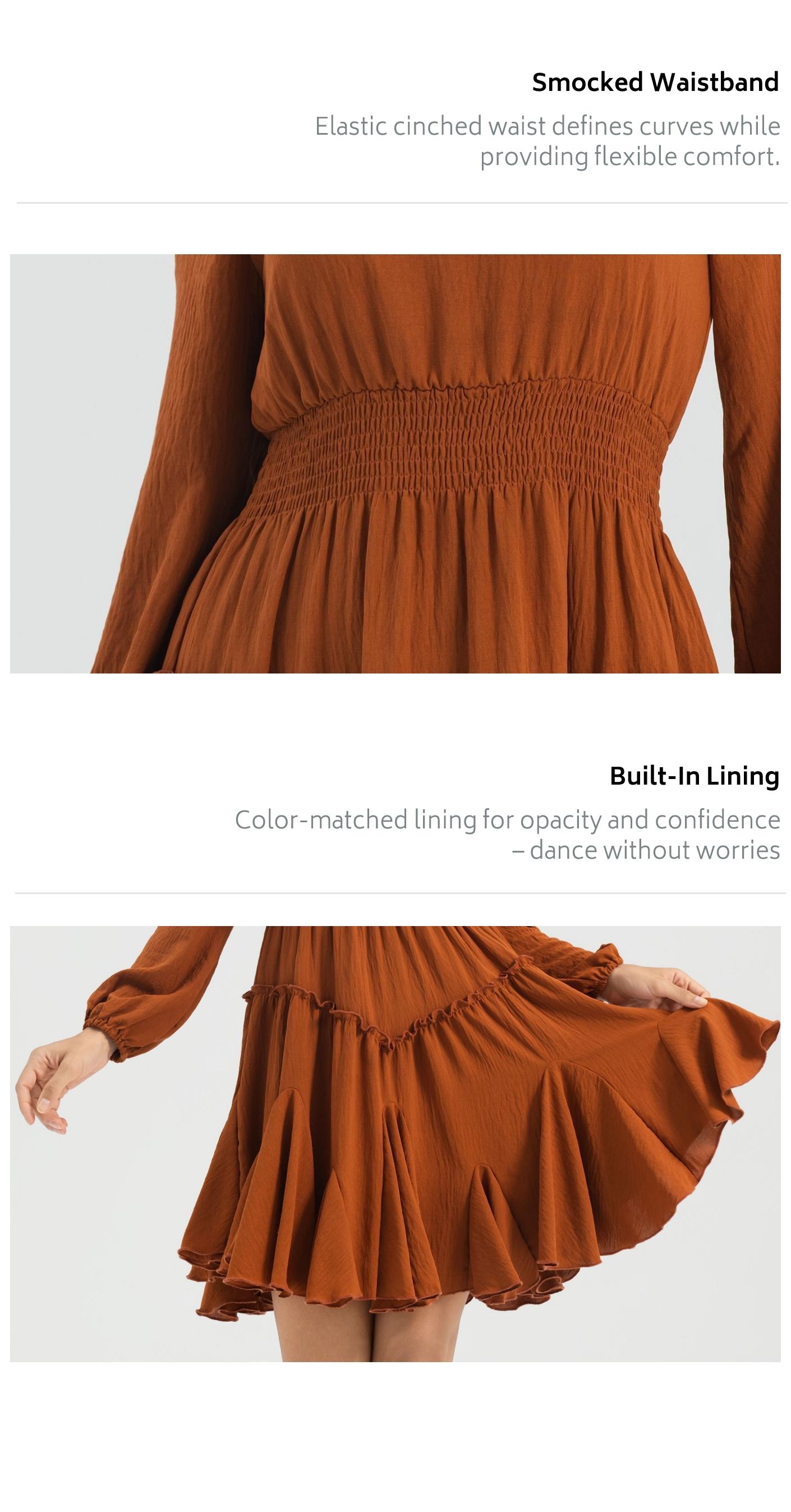 Florboom Women's Boho Square Neck Lantern Sleeve Dress, Smocked Waist 16-Panel Petal Hem Twirl Midi,Easter dress, Romantic Festival & Holiday Outfit