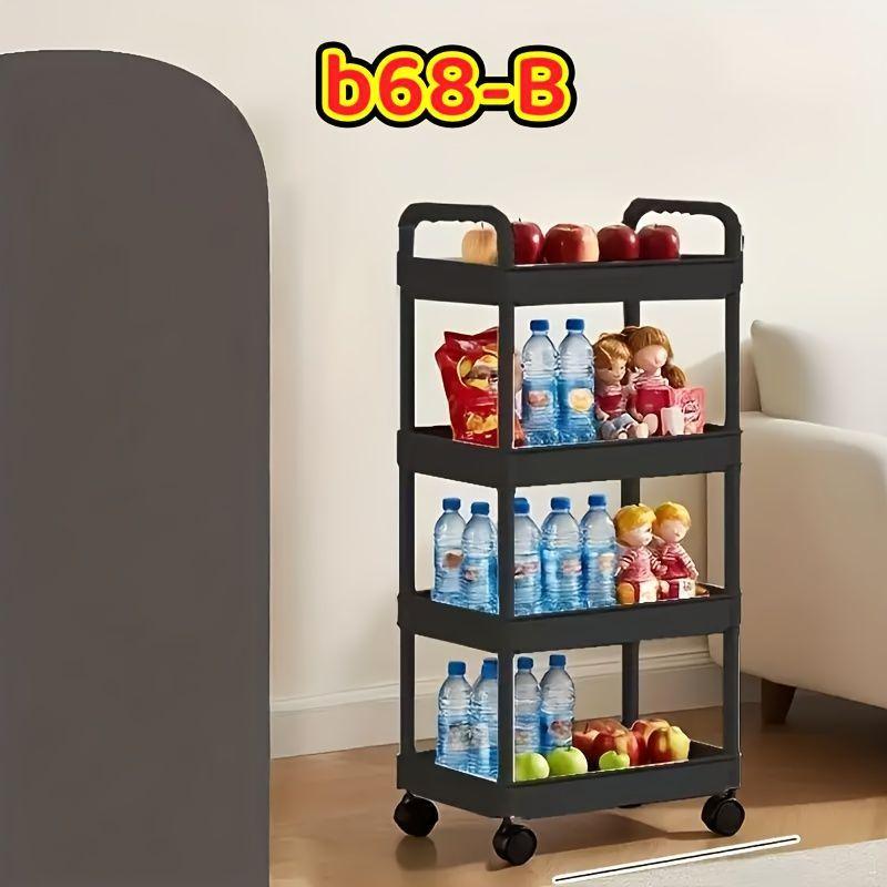 Small Cart Storage Rack, Multi-Layer Mobile Organizer for Kitchen, Bedroom, Bathroom, Baby Snack Holder, Space-Saving Shelf