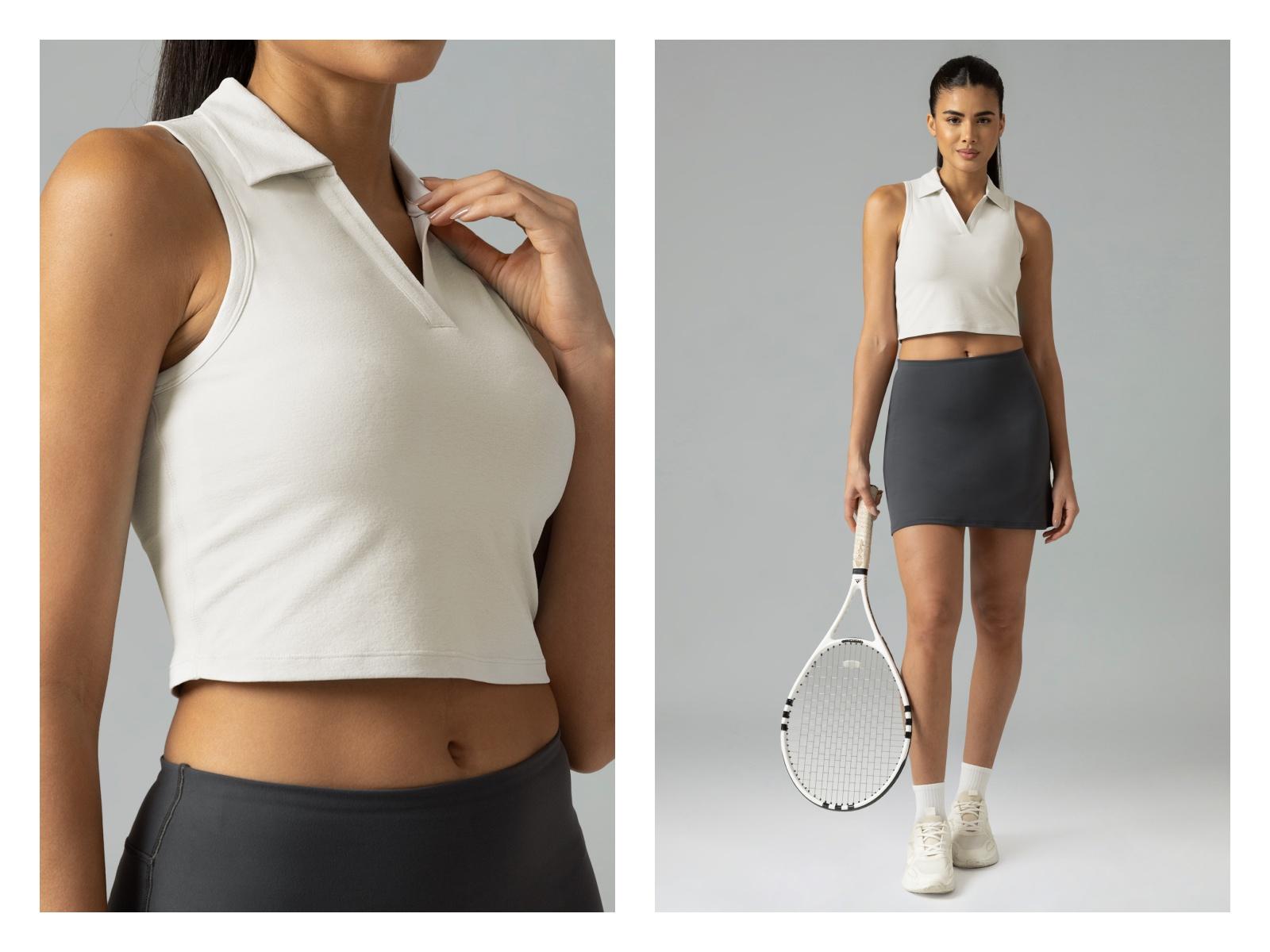 Colorfulkoala Women's Sorona Polo Tank Tops Slim-Fit Golf Crop Tops Sleeveless Tennis Casual Shirts