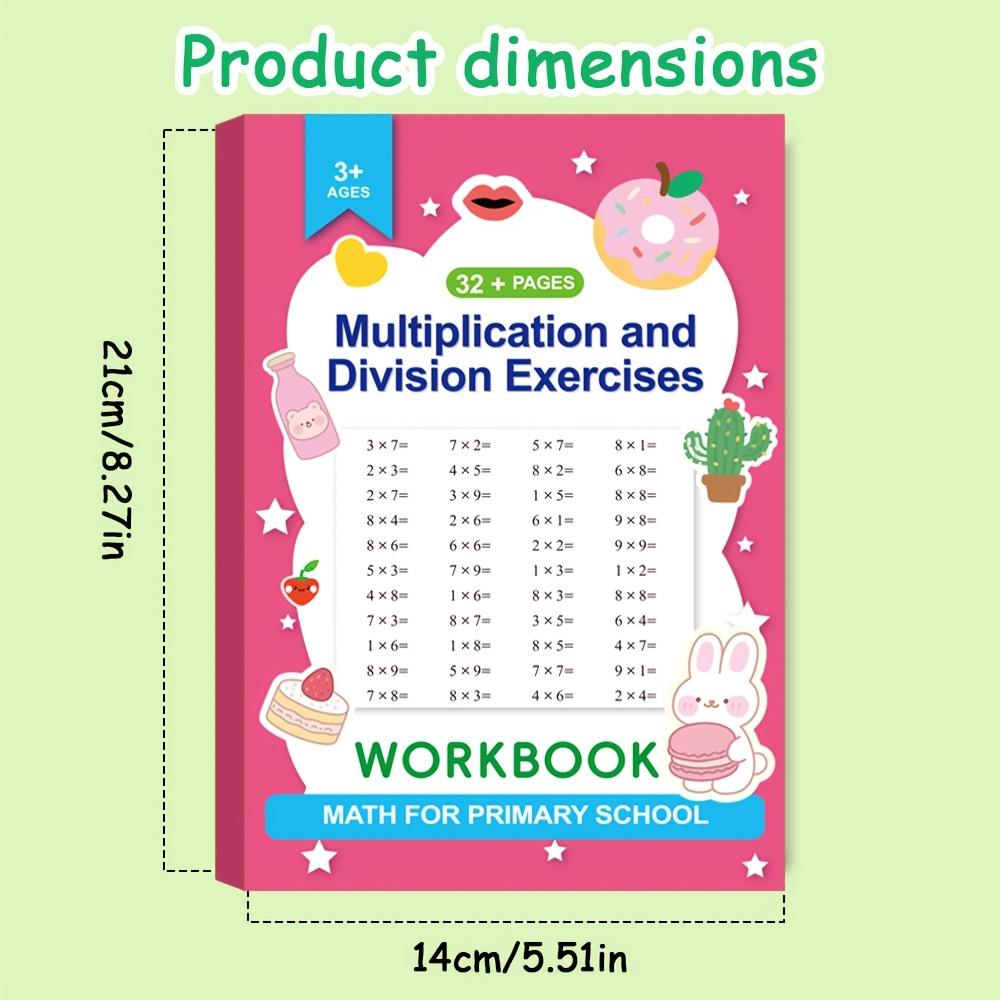 Multiplication and Division Workbook (with Handwriting Practice, Number Tracing, Tracing Preschool Books) – Suitable for Kindergarten To Primary School Levels, Birthday and Holiday Gift, Suitable for School and Home Use