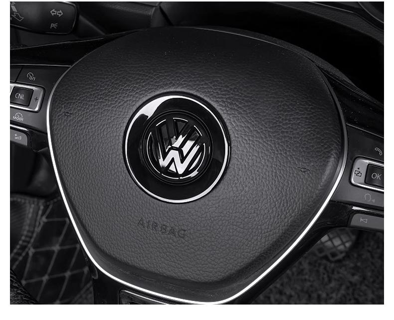 Car Steering Wheel Center Emblem ABS Logo Stickers, Sticker For Cars, Interior Accessories Ring Cover For VW Volkswagen Atlas Jetta Touareg Golf Polo GTI Taos Passat Tiguan Arteon Caddy Beetle Amarok Transporter