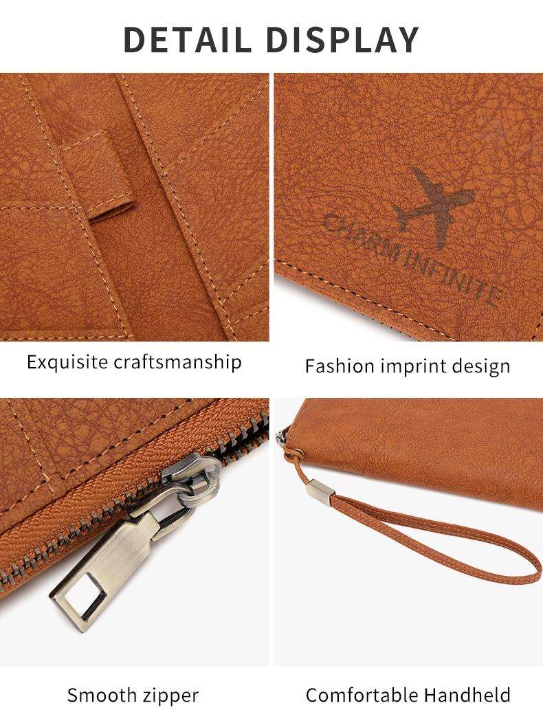 New RFID Blocking Passport Holder, Holds Multiple Passports, Travel Document Organizer, Skin-Friendly Zipper Wallet, Detachable Wrist Strap, Passport Cover