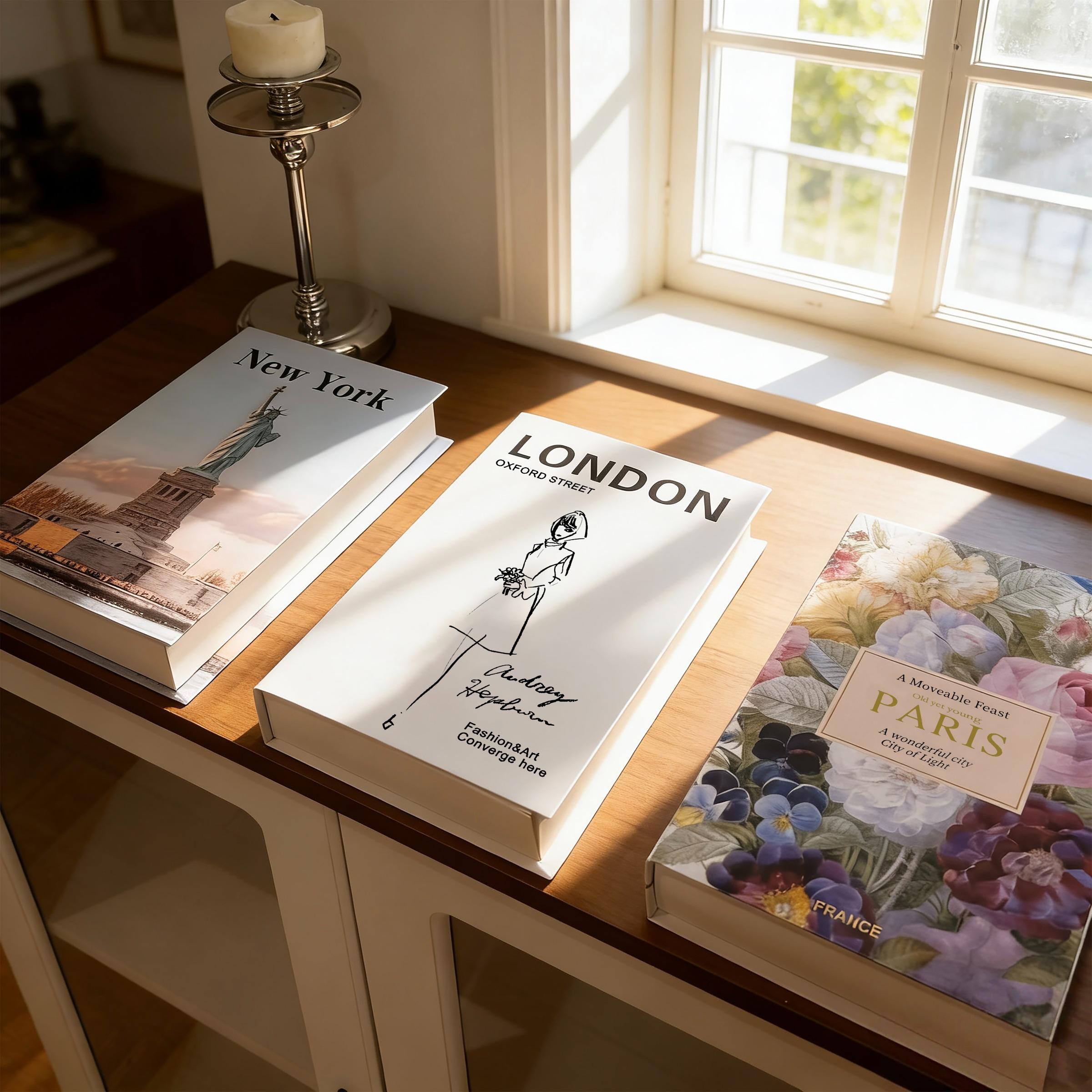 3pcs High-Quality Fake Book Decorations, Modern Minimalist Home Decoration, Creative Living Room Soft Furnishing, Desktop Stackable Book Display