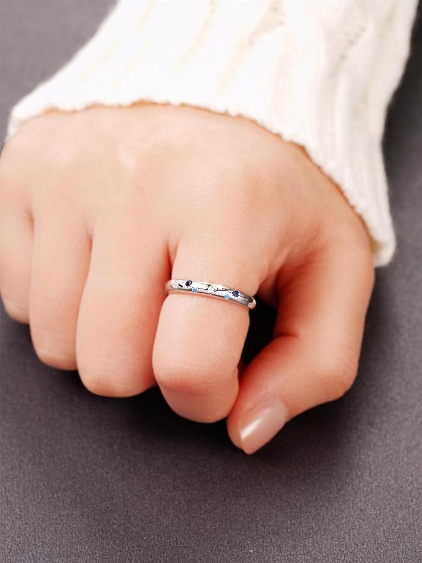 925 Sterling Silver Fashion Star & Moon Design Ring, Fashion Jewelry for Party, Daily Clothing Decor, Trendy All-match & Exquisite Jewelry for Birthday Gift