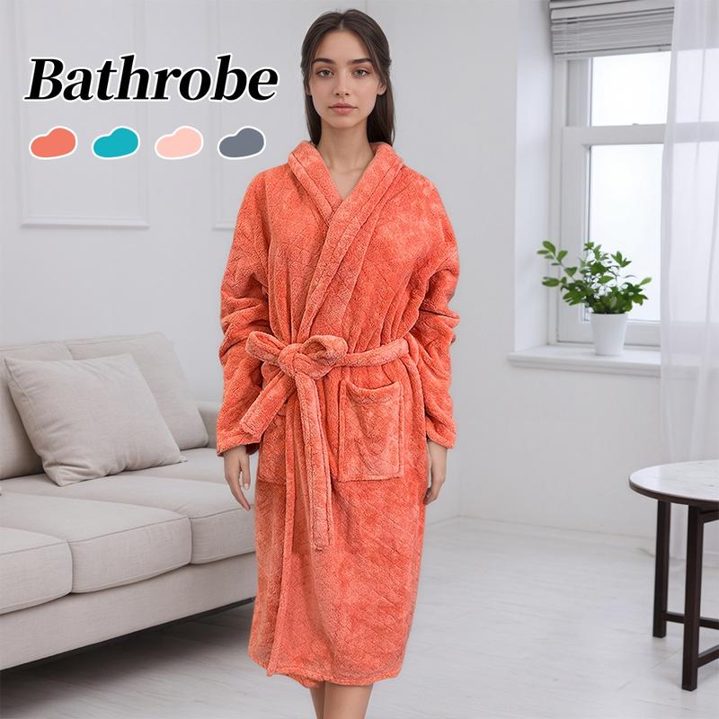 Large Size Women'S Bathrobe 120*150cm 350gsm Women'S Plus Thickened Coral Fleece Bathrobe Women'S Adult Bathroom Apron Women'S Bedroom Shawl Collar Bathrobe Suitable for Home Travel Sauna Spa, Wash Cloths for Bathroom