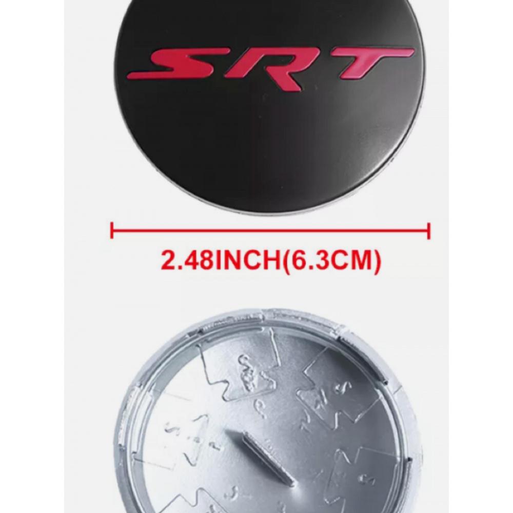 4PC SRT Wheel Center Hub Rim Caps Emblem For 2011-2022 Dodge Charger Challenger Jeep Grand Cherokee