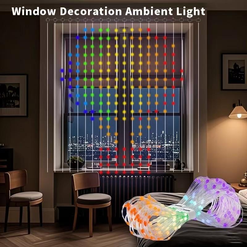 Smart LED Curtain Lights with 400 LEDs, 10x10ft Large & App/Remote Control, USB Powered for Bedroom, Christmas Party, Wedding, Outdoor, Wall, Jellyfish & Lava Lamp Style Decoration