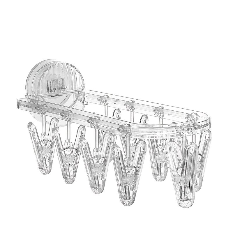 A Household No-Drill Balcony Drying Rack for Underwear And Socks, Featuring a Multifunctional Creative Wall-Mounted Storage Design. It Uses Strong Suction Cups for a Mark-Free Attachment to Walls, Drying Racks