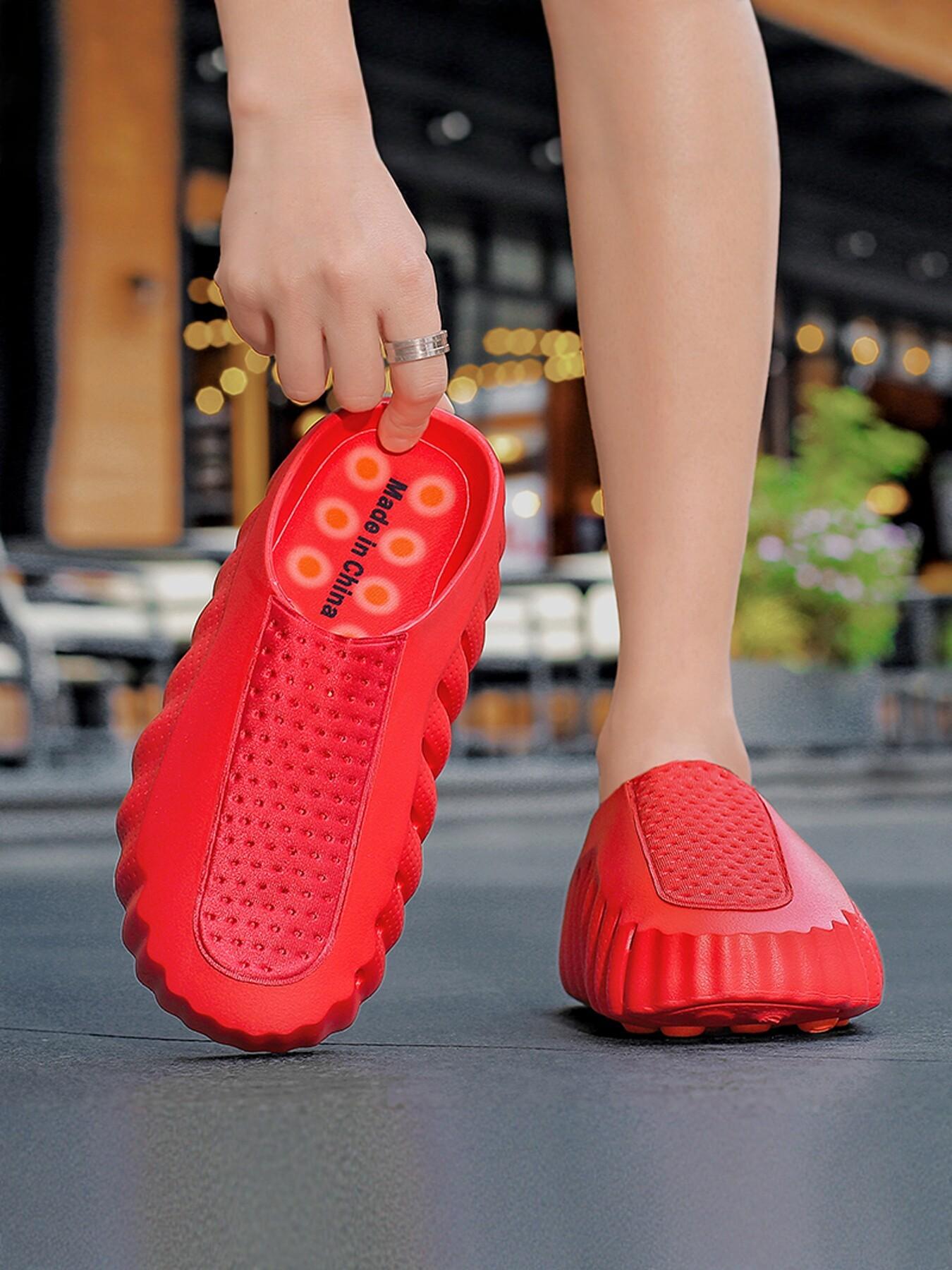 Men's Trendy Outdoor Sports Sandals, Unisex Massage Beads Design, Height Boost Anti-Slip, Fashionable Home Gym Shoes