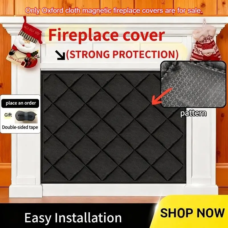 1PC Oxford Fabric Magnetic Fireplace Cover Household, Fireproof, Insulated, Wind-Resistant, Heat-Resistant, Energy-Saving, Dust-Proof, Odor-Proof, No Drilling Needed