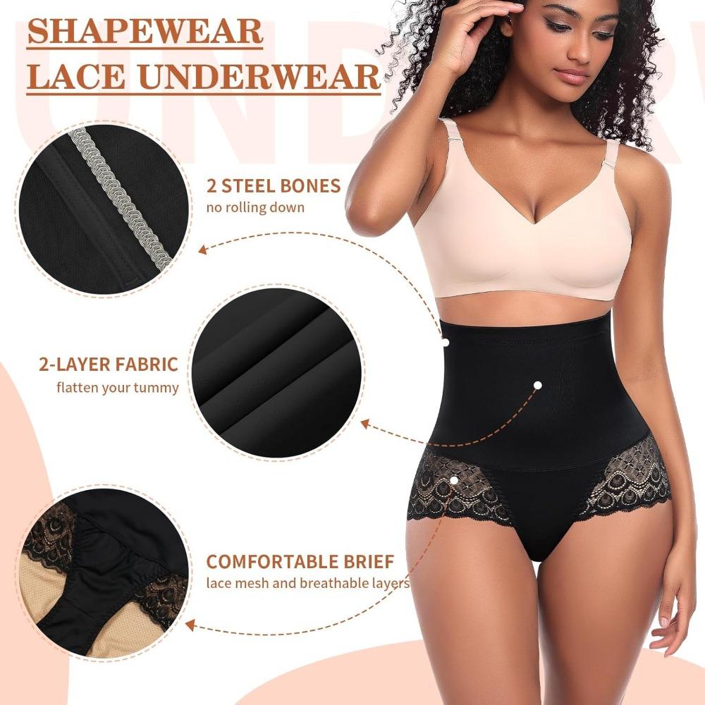 Women Tummy Control Shapewear Panties High Waist Body Shaper Underwear Lace Shaping Girdle Briefs