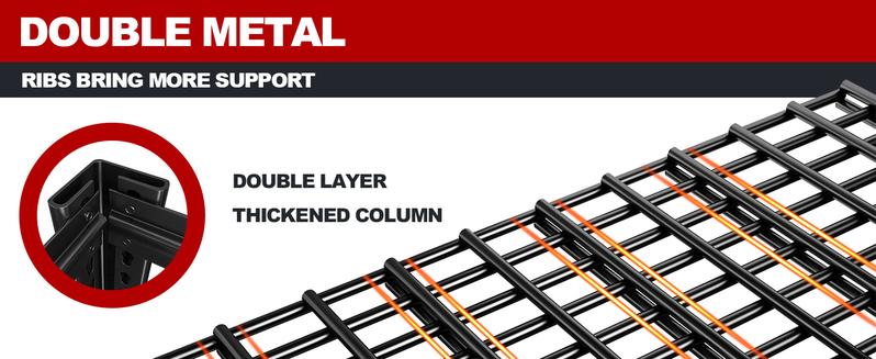 RaybeeFurniture Garage Shelving Heavy Duty Loads 3010LBS Garage Storage Shelves Heavy Duty Shelving 5 Tier Adjustable Metal Shelving for Storage Rack Industrial Utility Shelf