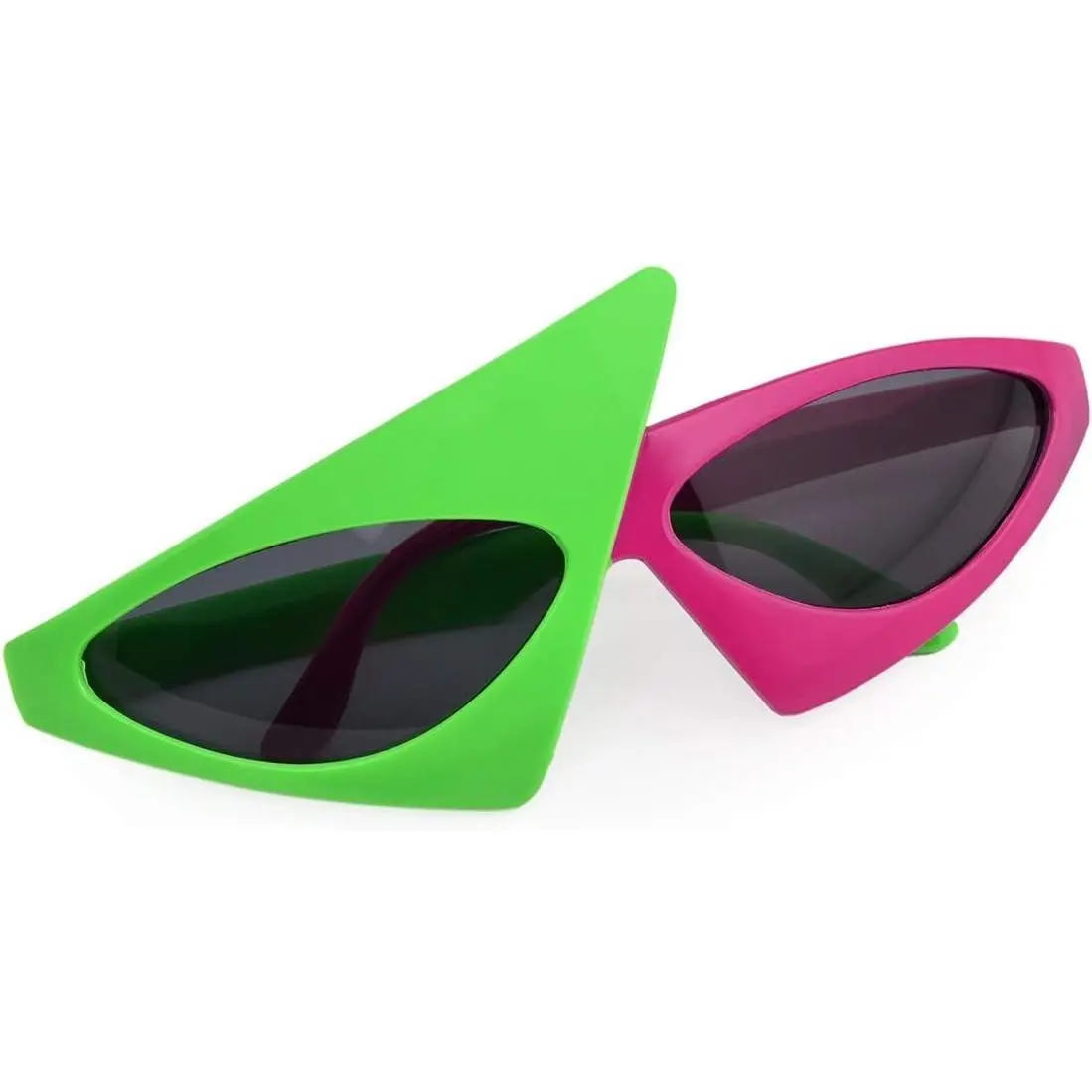 80s Asymmetric Neon Party Sunglasses - Novelty Retro Shades for Hip Hop Dance and HalloweenGift