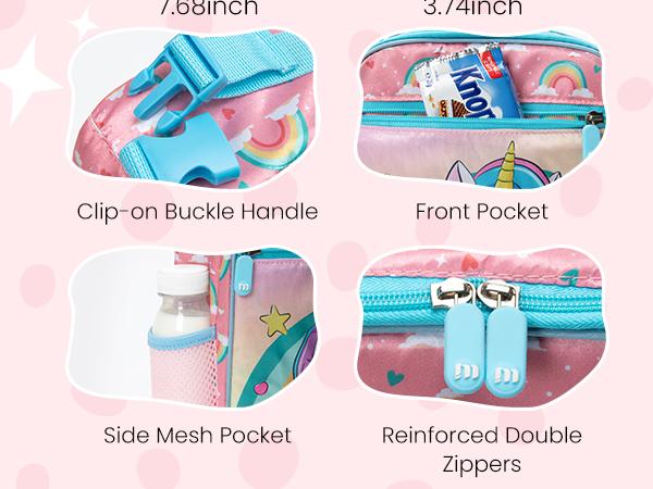 Mexs Kids Lunch Bag Reusable Insulated Lunch Box Girls Boys Portable Cooler Lunchbox for School Mexs Kids Lunch Bag Reusable Insulated Lunch Box Girls Boys Portable Cooler Lunchbox for School